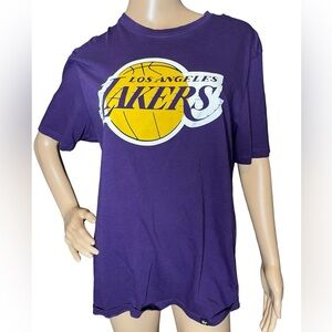 47 brand Los Angeles Lakers NBA big logo Purple Short Sleeve Mens Large T shirt